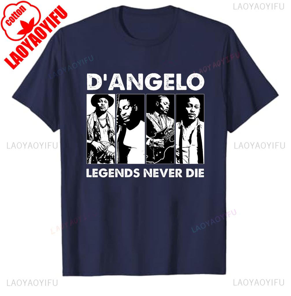 RIP Leggenda Dangelo Design Maglietta di Tutti gli Album Tour Brown Sugar Merch Concerti Rap Retrò Tee Anni '90 R&B Anni 2000 Musica Magliette in Cotone