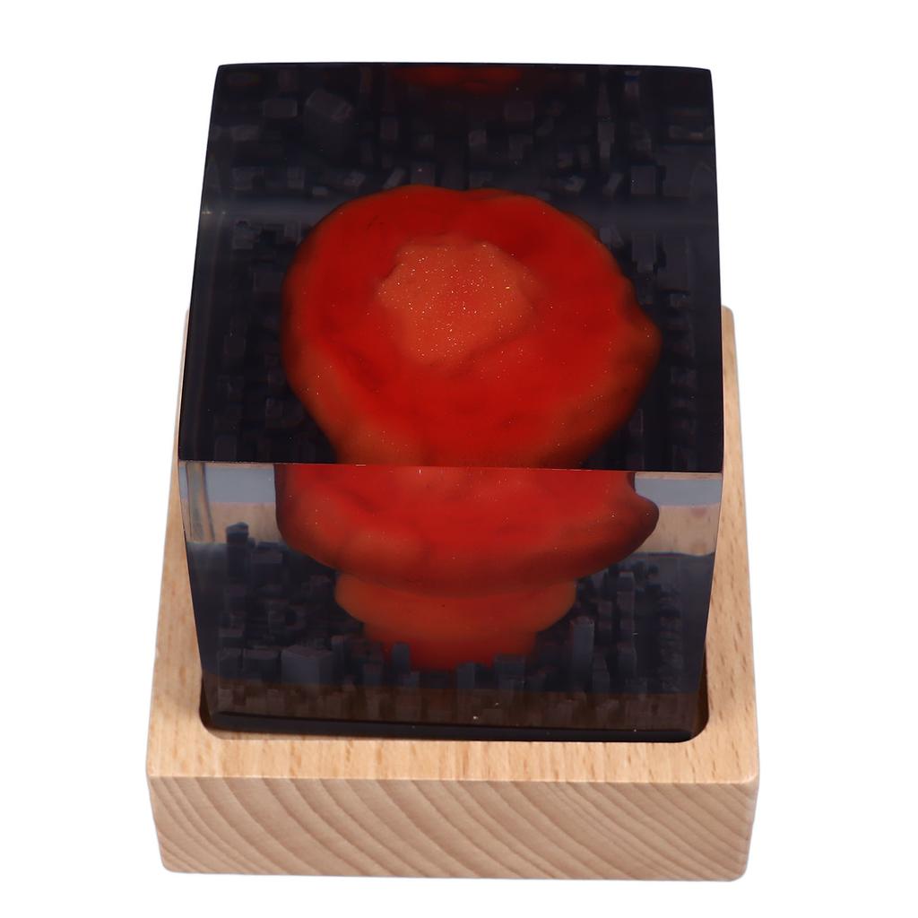 Nuclear Explosion Lamp Atomic Bomb Night Light 3D Mushroom Model Resin Wood Base USB Powered