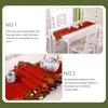 Red Embroidered Hollow Out Christmas Table Runner 38.1x177.8 cm Polyester Machine Woven for Holiday Decor