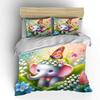 Cute Elephant With Butterfly Wreath Print Bedding Set 1 Duvet Cover 2 Pillowcases For Adult And Children Luxury Gift Full Size