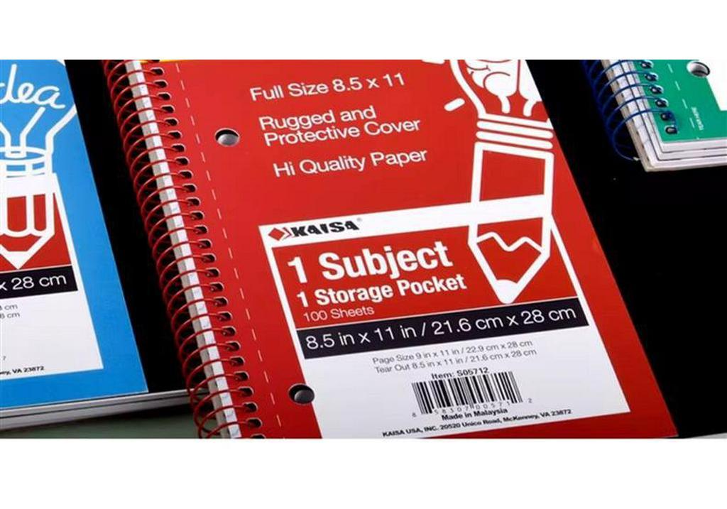 Kaisa American Inspiration Spiral Notebook - Sectioned for College and Graduate Exams, Loose-leaf