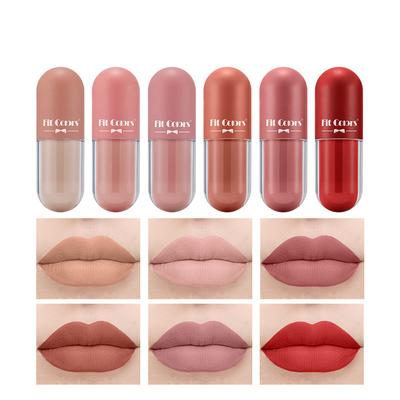3colors Capsule Lip Gloss Set - Matte Velvet Non-Stick Cup Liquid Lipstick Kit Lipstick Gift Box
