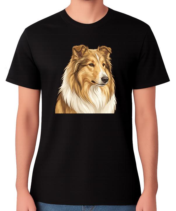 

Rough Collie Dog Portrait Unisex T-Shirt Cute Herding Dog Lover Tee 5XL різнокольоровий