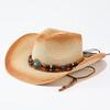 Summer Men's Women's Western Top Hat, Sun Hat, Jazz Hat, Sun Protection Hat, Spray Painted Cowboy Straw Hat