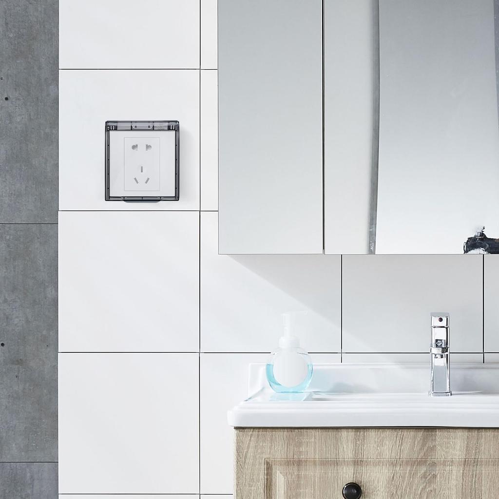 NUOLUX Wasserdichte Steckdosenabdeckung, Steckdosenabdeckung, Stromversorgung, Wasserdichte Abdeckung für Badezimmer und Innenbereich, Schaltersteckdose, Kinderfreundlich, Tropfwassergeschützt,