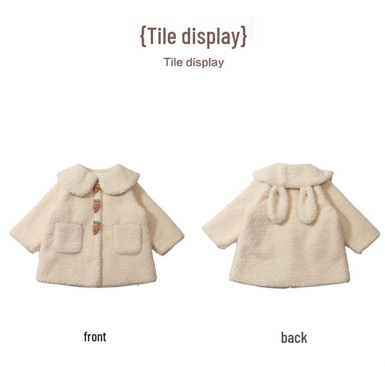 2025 Girls' Lambswool Fleece-Lined Sweater Coat for Autumn & Winter