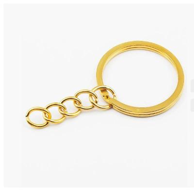 50Pcs Gold Split Keyrings With 25Mm Open Jump Ring And Connector For Diy Keychain Crafts