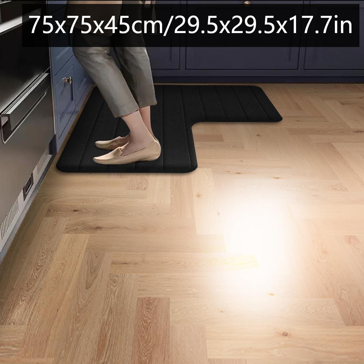 

Однотонный длинный коврик для пола в ванной L-образной формы, фланелевый впитывающий коврик для пола, бытовой нескользящий коврик для туалета, угловой коврик, придверный коврик