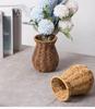 Handmade Plastic Rattan Flower Vase: Indoor Desktop Decor for Dry Flower Arrangements