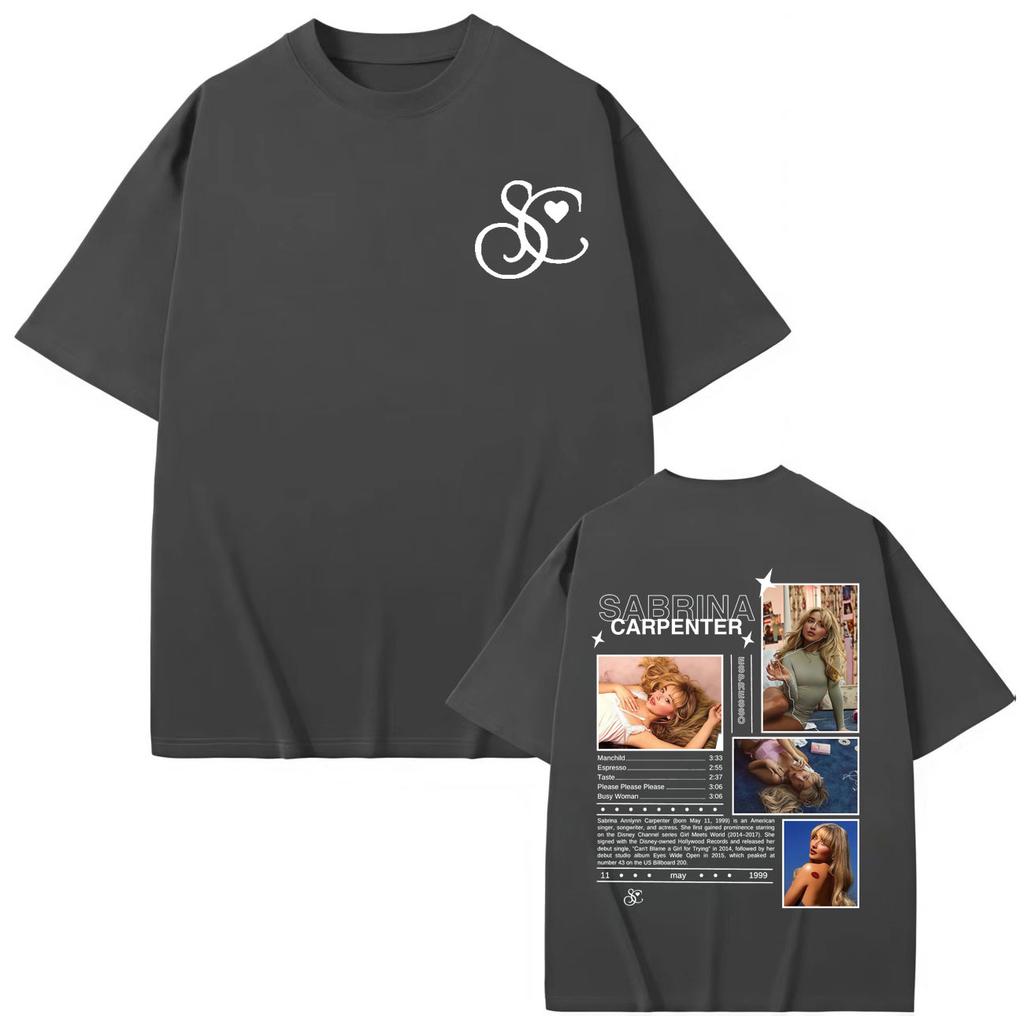 Singer Sabrina Carpenter Merch T-shirt Men Women Fashion Aesthetic Short Sleeve T-shirts High Quality Cotton Oversized T Shirts
