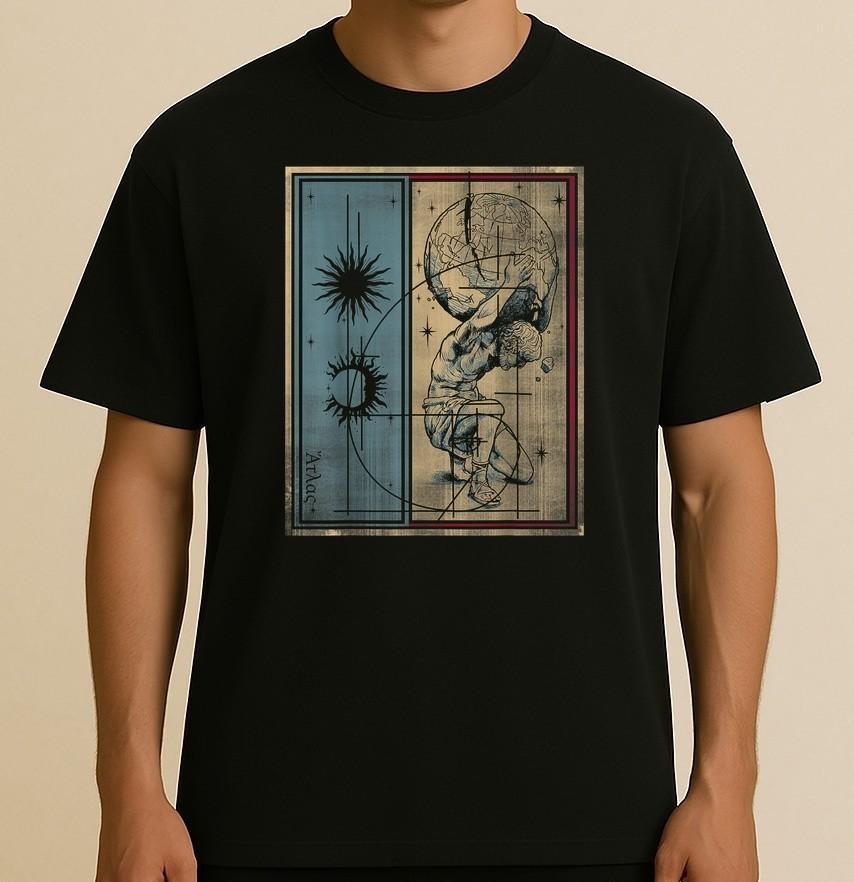 

Gods and Heroes Atlas Ancient Titan Greek Mythology Vintage Unisex T-Shirt M