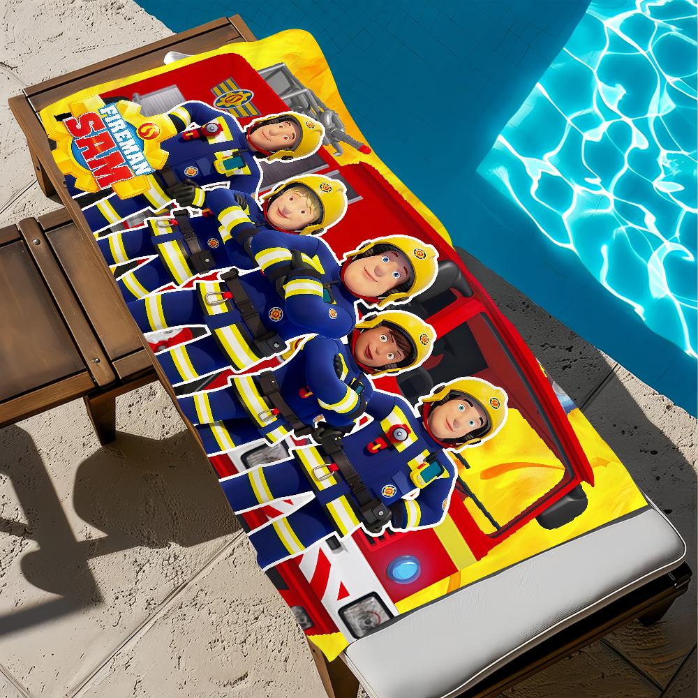 soft Beach Towels cool Trip swim art funny Pool bathing Towel Gym Spa f-F-Firemans home kid Decor Gift cartoon Holiday s-Sams