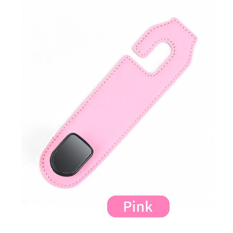 

Кожаный крючок для спинки сиденья автомобиля, вешалка для подголовника, автомобильная сумка, крючки для одежды, прочная застежка-клипса, аксессуары для интерьера розовый