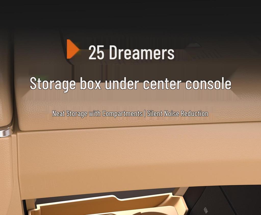 Dream Home Center Console Lower Storage Box: Fits 25 Models, Multi-functional Interior Car Organizer, Waterproof