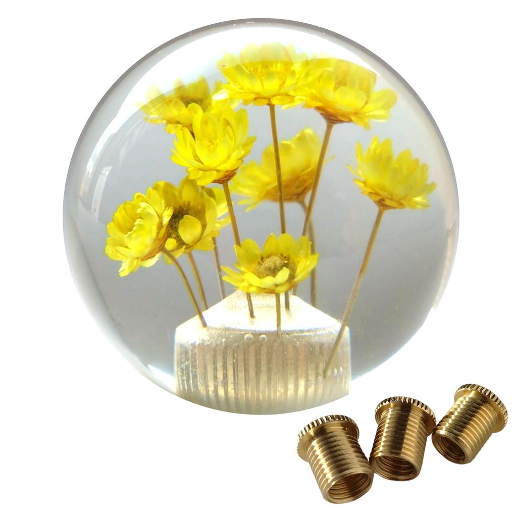 Tonra Universal Shift Knob Ball Underwater Flower Transparent Clear Retro 54mm 110g Custom M8