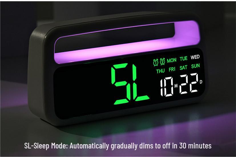 Atmosphere LED Alarm Clock Home Decor: Multifunctional Electronic Bedside Clock 5520