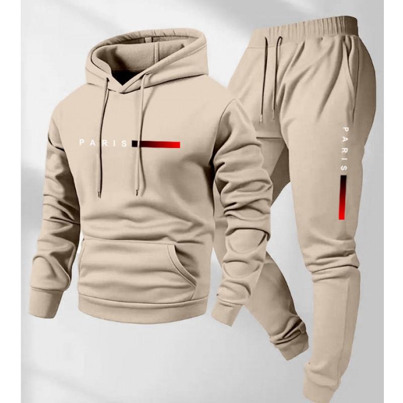 Mens Hooded Oversized Sweatshirt Set Long Sleeve Top Pants Casual Sportswear