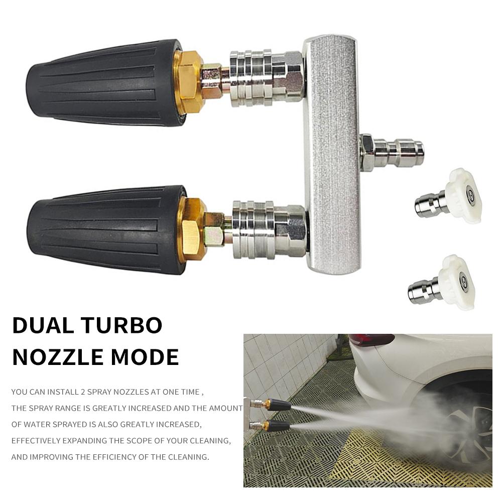 Dual Turbo Nozzle and Power Washer Nozzle Tips 2in1 Pressure Washer Accessories, 4000 PSI, 14