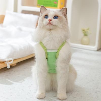Sommer dünn atmungsaktiv Farbe Hosenträger süß Muppet blaue Katze erwachsene Katze Kätzchen Haarausfallschutz Zwei-Beiner Haustier Katze Kleidung