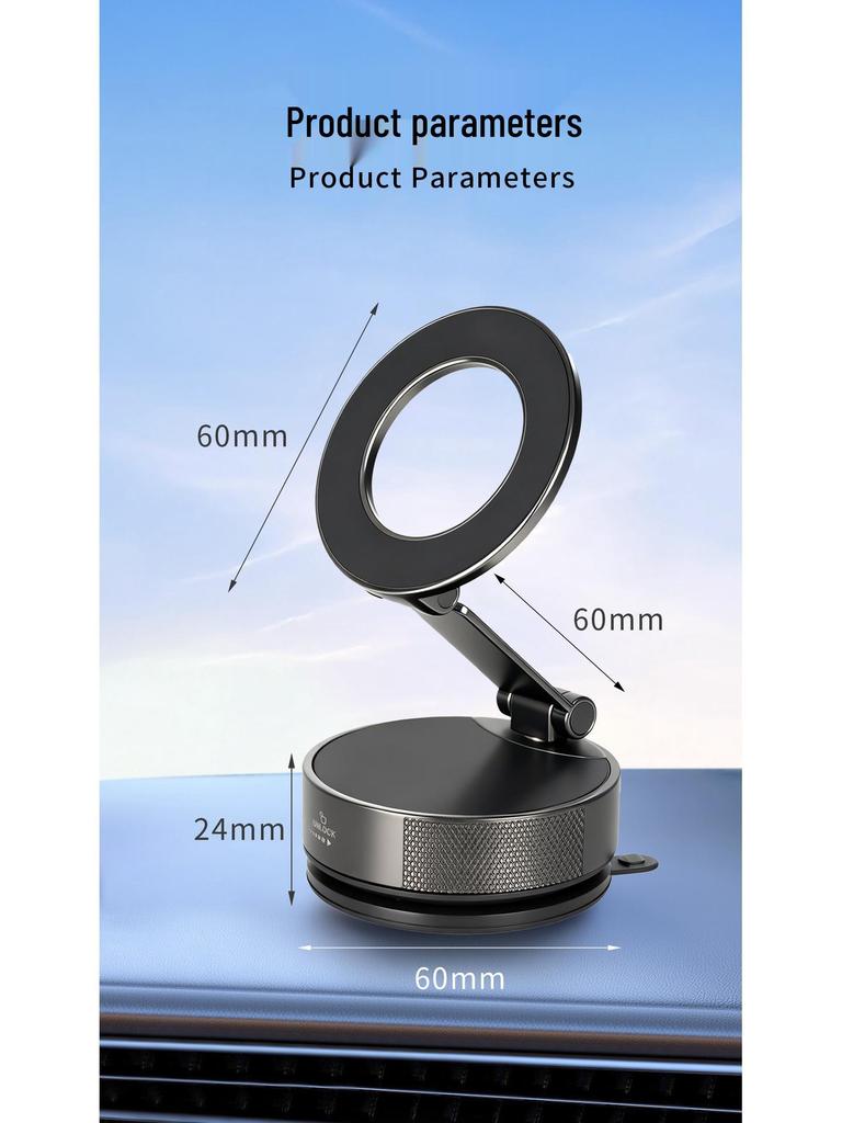 New Foldable Magnetic Car Phone Holder with Rotating Suction Cup