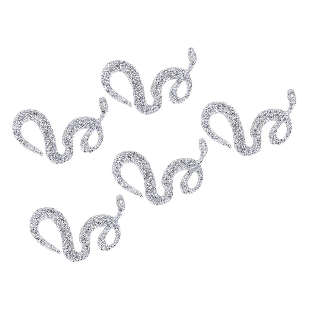 SnakE Shaped Rhinestones Trim Ribbon Mesh Wrap Roll   Clothing Accessories Applique (Silver)