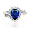 New blue Zircon engagement ring, zircon, European and American style