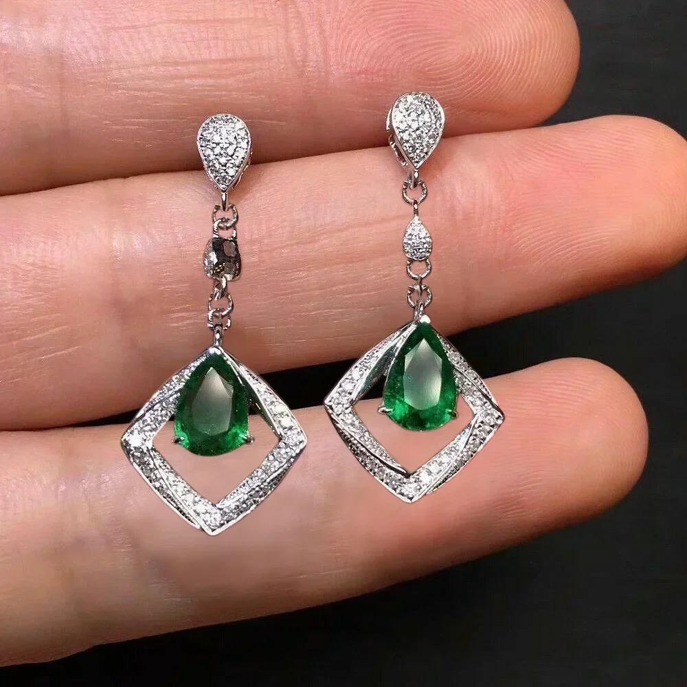 Zircon Oxide Temperament Earrings For Women Attending Banquets Fashion Mosonite Party Jewelry Personality Long Pendant