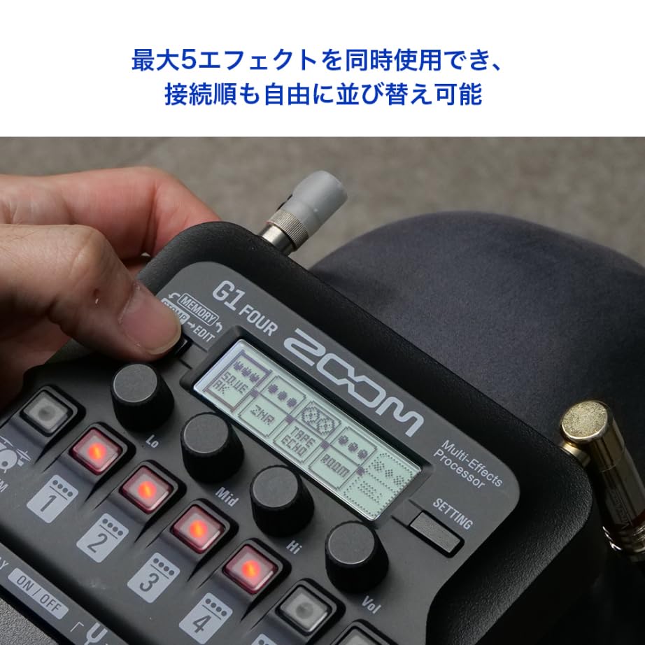 ZOOM G1 FOUR Guitar Lightweight and Featuring Over 60 Effects and 13 Amp a and a Drum Perfect for Home and Live Guitar Effects Extended Multi-Effects