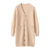 Autumn Winter Cashmere Knit Cardigan - Versatile, Soft & Comfortable, Solid Color, Mid-Length