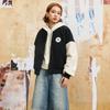 (WMNS) Converse Sherpa Varsity Jacket Asia Sizing 'Black White' Women's 10025206-A01