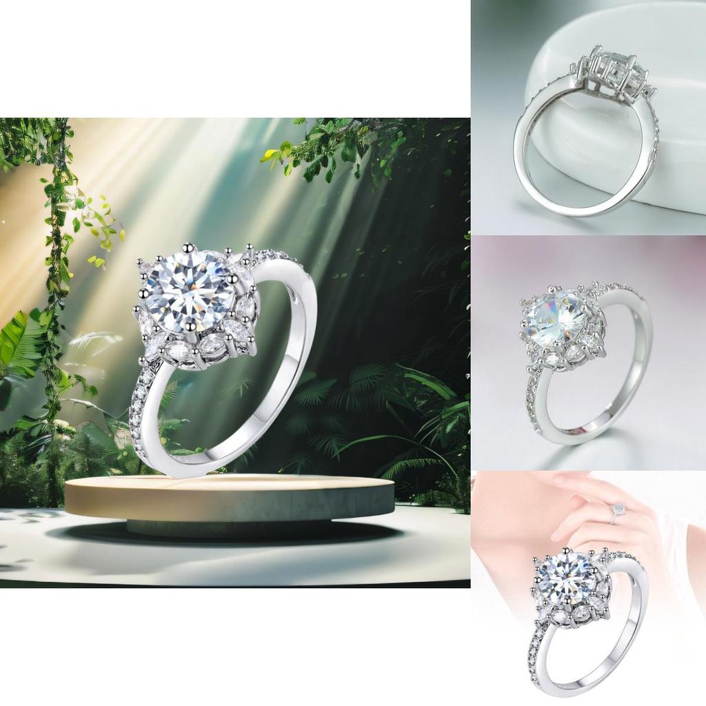 Luxurious Brass And White Steel Ring Stunning European Style Jewelry