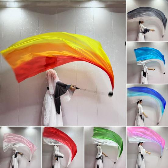 Belly Dance Veil Poi Faux Silk Scarf with Poi Ball Throwing Balls