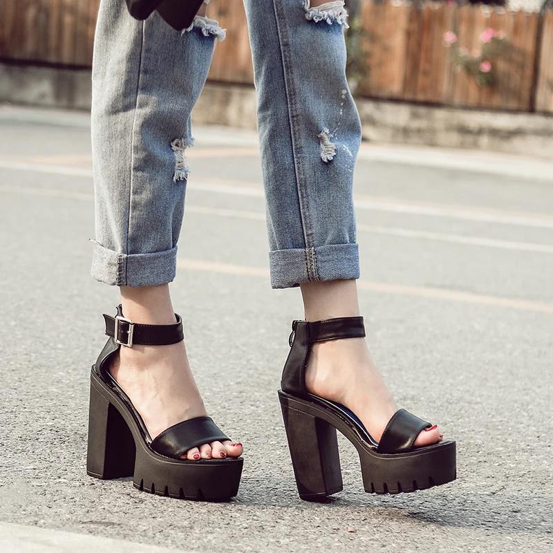 Fashion European nightclubs dj bar singer ds performance shoes cross belt 13cm thick super high heel waterproof platform sandals