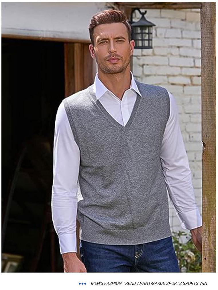 Men's Versatile Wool Blend Knit Vest - All-Season Bestseller