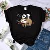 Sloth And Panda Sleeping Hip Hop T-Shirts Women Fashion Loose Casual Wear Summer Brand T-Shirt Harajuku Fashion Brand New Tops