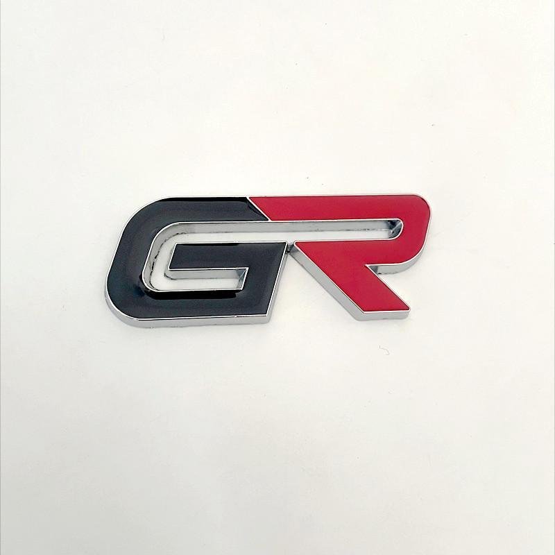 3D Металлический Черно-Красный Логотип Значок GR Буквы Значок на Переднюю Решетку Автомобиля Для Hilux CHR Corolla Yaris Аксессуары Наклейки GR