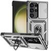 Armor Funda For Samsung Galaxy S22 Ultra 5G Case Slide Lens Protect Ring Stand Cover For Galaxy S22 + S 22 Plus Shockproof Coque