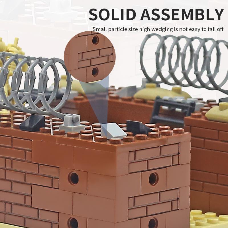 MOC Blocs de Construction Bâtiment Trench-Coat Militaire Blocs Base Militaire Ensemble de Jouets Compatible Briques d'Armes Militaires Pièces Jouets DIY pour Garçons Cadeau