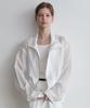 Lenav Rainy Summer Button Half Blouson (White)