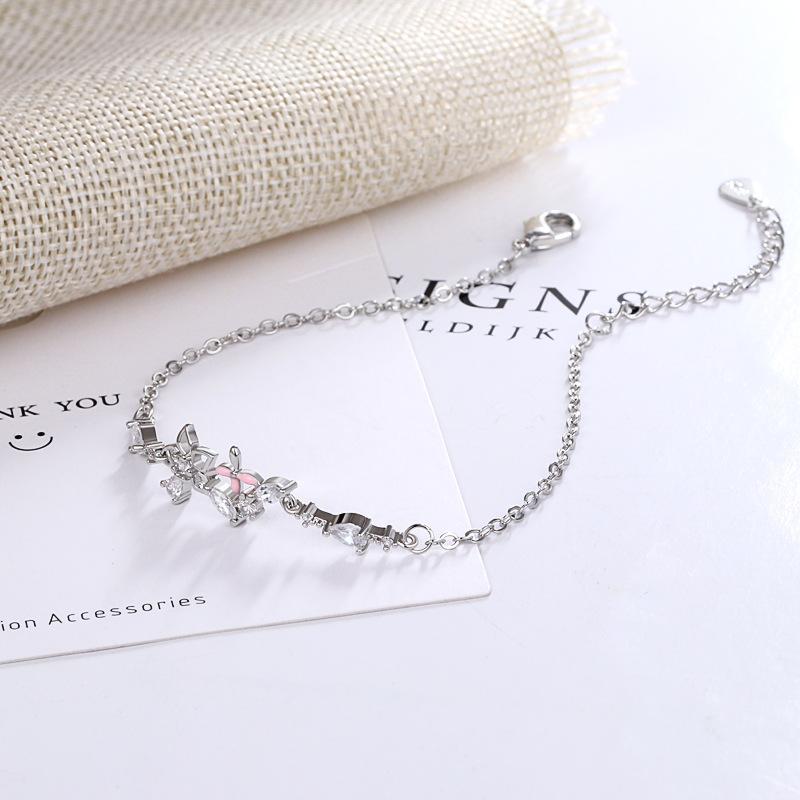 ANENJERY летний браслет женский сладкий свежий браслет с бриллиантами и цветами — фото 3