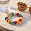 Boho Beaded Bracelets Colorful Acrylic Beads Bracelets Adjustable Length Lightweight Bracelets Lightweight Jewelry for Women Girls Daily Wear