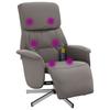 Vidaxl Reclining Massage Chair with Footrest, Taupe, Fabric Upholstered