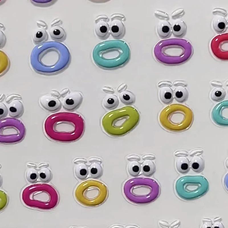 1/5/10Pcs Interesting Nail Art Stickers, Cute Jelly 2D Scrapbooking Stickers, DIY Waterproof Stickers