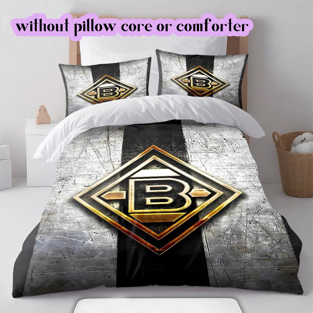 Set cu model logo hochei pe gheață cuvertură cu față de pernă Decorare casă Cadou de ziua de naștere (1*husa de pilotă+ 2*fețe de pernă, fără umplutură)