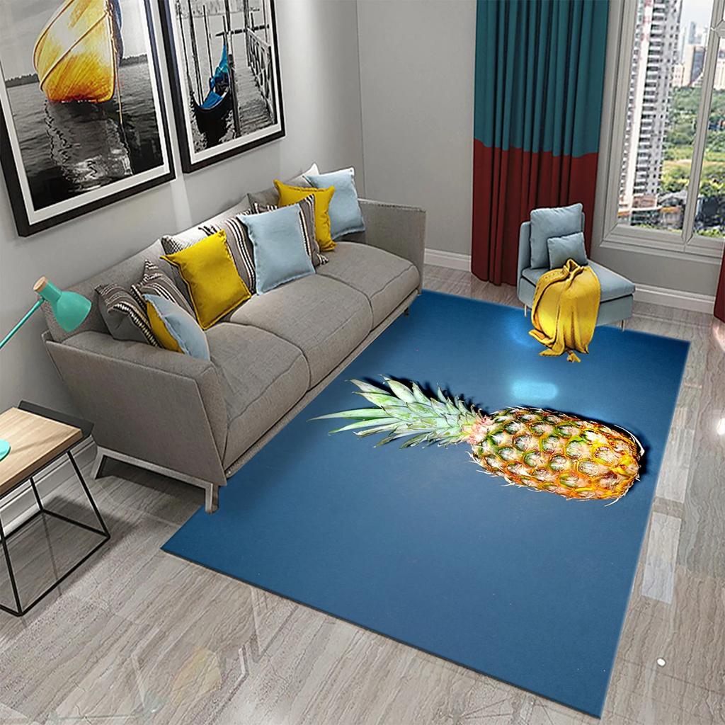 Zabawny Dywan Ananas 3D Dywany ze Wzorem Świeżych Owoców Dywan do Salonu Dywanik Podłogowy do Pokoju Dziecięcego Dywan Okno Przy Łóżku Wystrój Domu