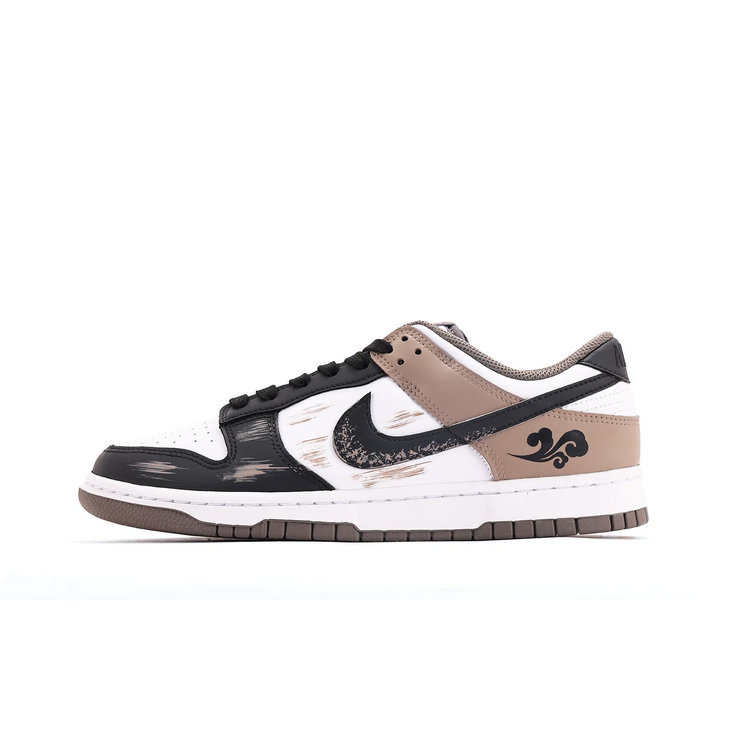 

Nike Dunk Leather Coverage Abrasion Resistant Low top Skateboard Shoes Unisex Brown Black HF5441-111(Team59-) 40
