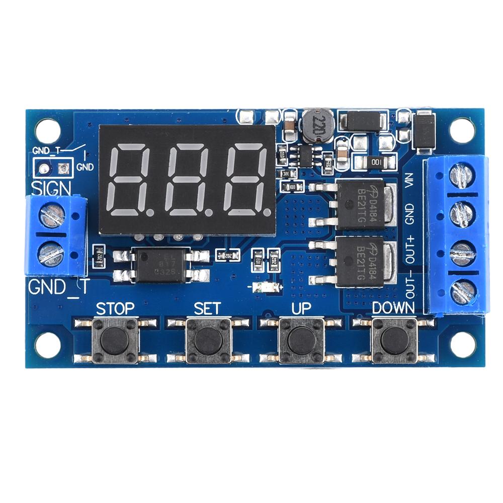 DC 5V-30V Dual-MOS Digitaler Zeitverzögerungsrelais Hochpegel-Trigger LED Digitalanzeige Zykluszeit Timer Verzögerungsschalter Schaltung 12V 24V
