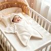 Cute Star Shape Sleeping Bag Starfish Baby Sleep Sack, Soft Knitted Full Body Swaddle Blanket with Infant Cocoon Hood for Newborn, Anti Kick Warm Bag,