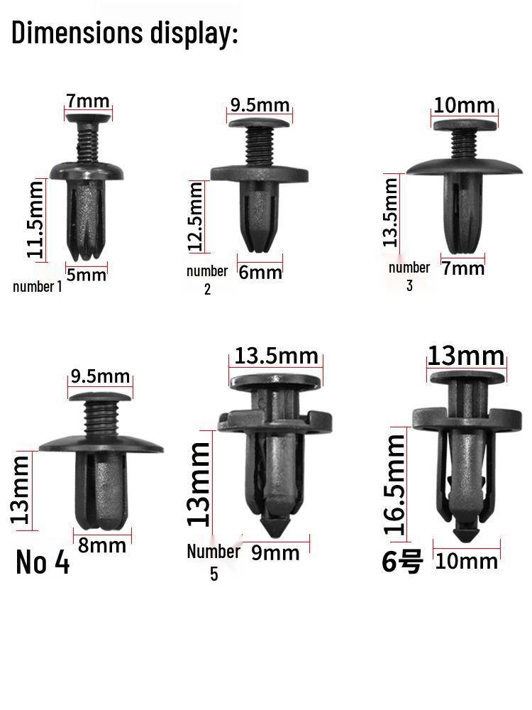 Automotive Bumper & Fender Expansion Clip Rivet Screw