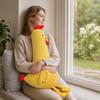 Chick Plush Pillow, Long Body Stuffed Animal for Sleeping, Soft Body Pillow for Adults, Removable Hugging Toy for Bed